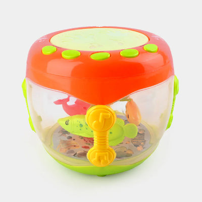 Musical Flash Fish Rotating Drum Toy