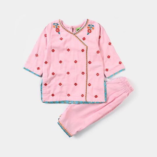 Infant Girls CVC EMB 2Pcs Candy-Baby Pink