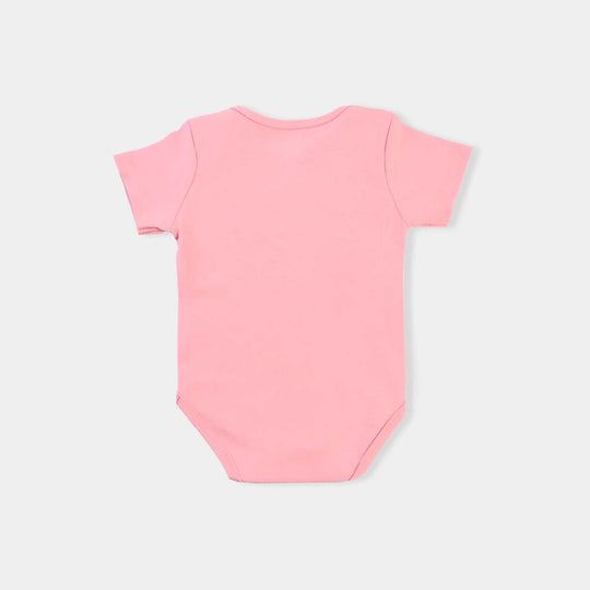 Infant Unisex Basic Romper Full Of Smile-Candy Pink