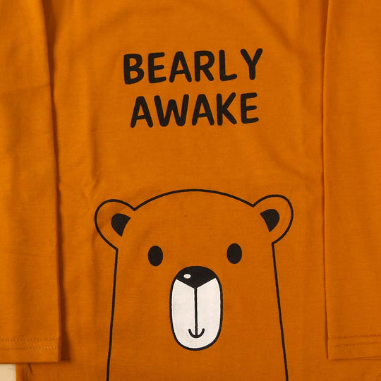 Infants Boys Knitted Nightwear Bearly awake-Saffron