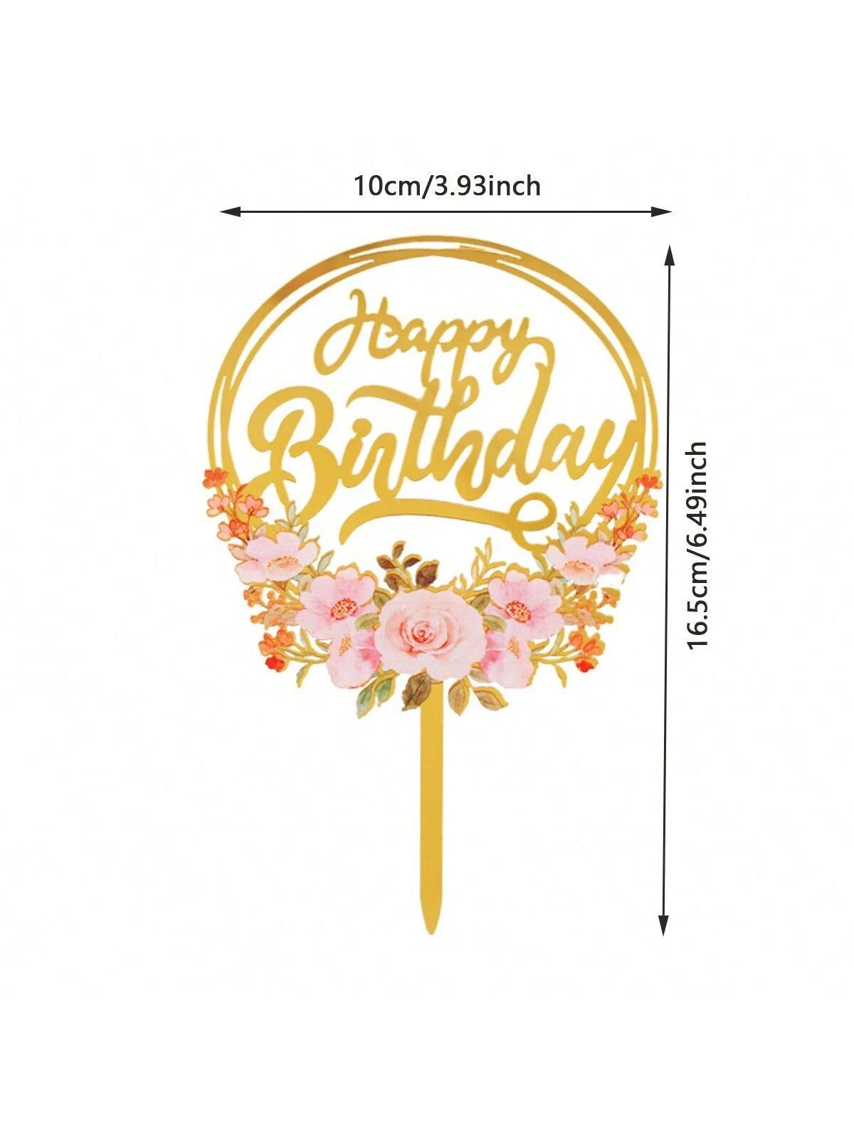 1pc Acrylic Flower Birthday Cake Topper