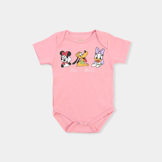 Infant Unisex Basic Romper Full Of Smile-Candy Pink