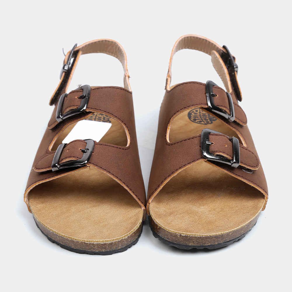 Casual Buckle Strap Sandal For Boys - Brown