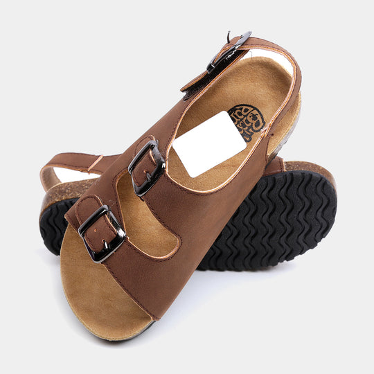 Casual Buckle Strap Sandal For Boys - Brown