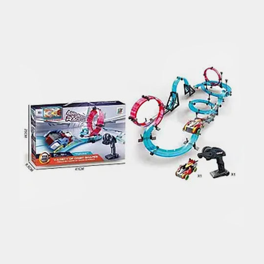 Race Track Construction Toy with Remote-Controlled Car – Build, Race Play!