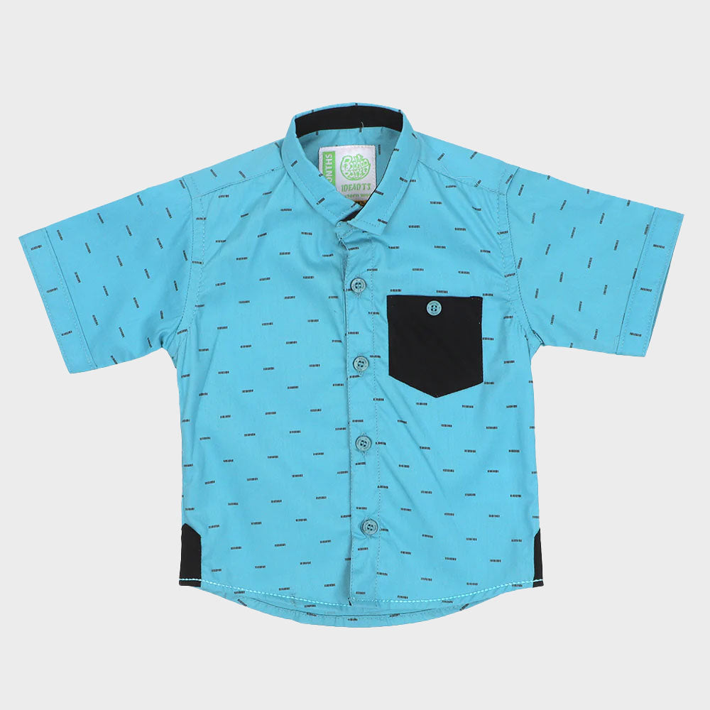 Infant Boys Casual Shirt Contrasting-Teal