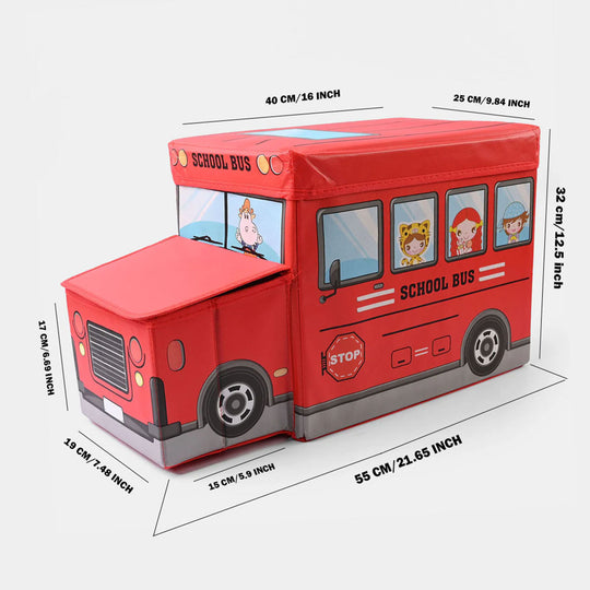 Kids Bus Storage Box Red 779
