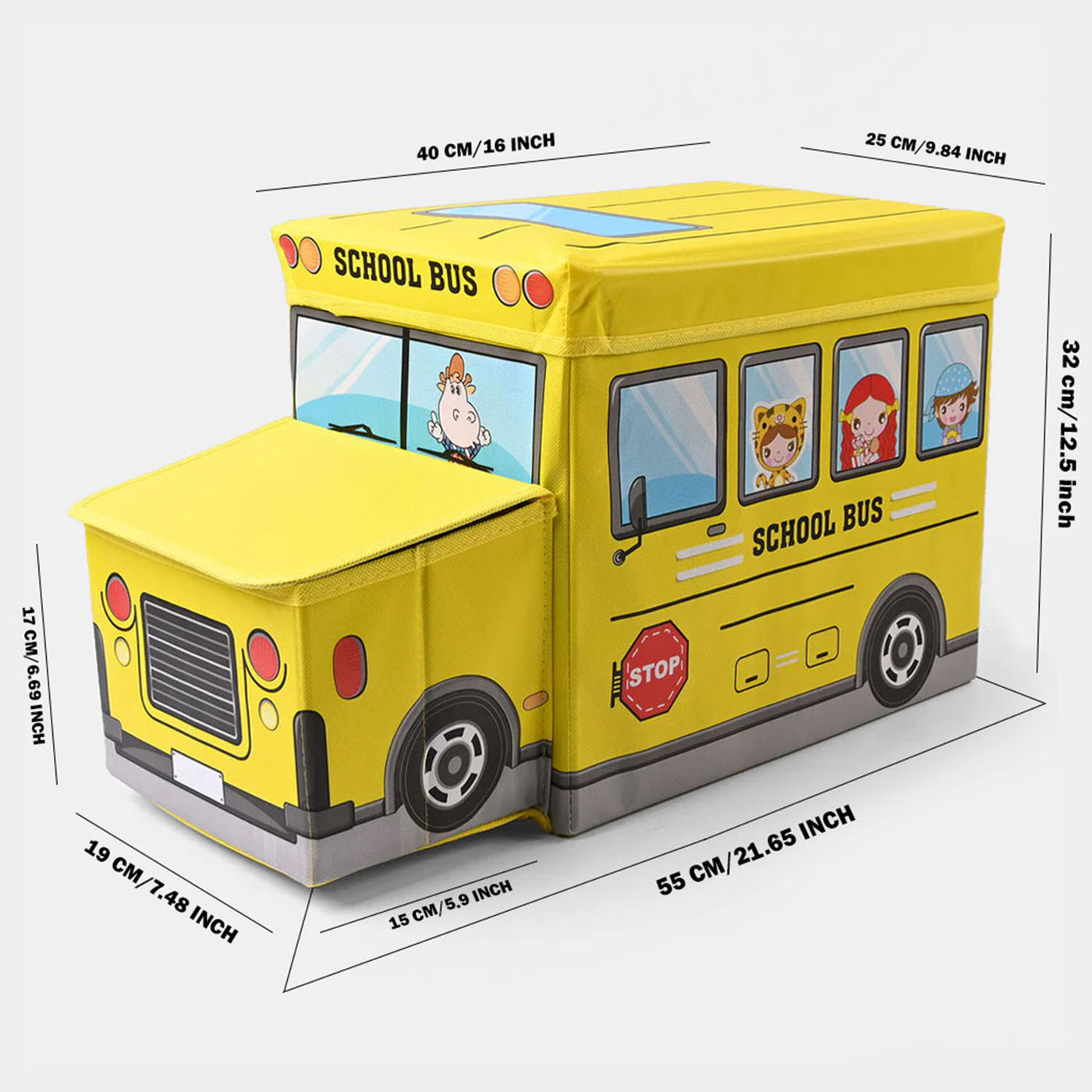 Toy Storage Bus For Kids
