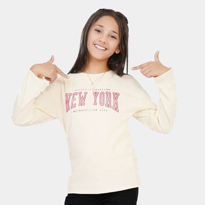 Girls T-Shirt New York -Off-White
