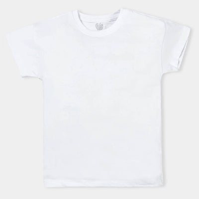 Boys Premium Lycra Jersey T-Shirt Basic-White