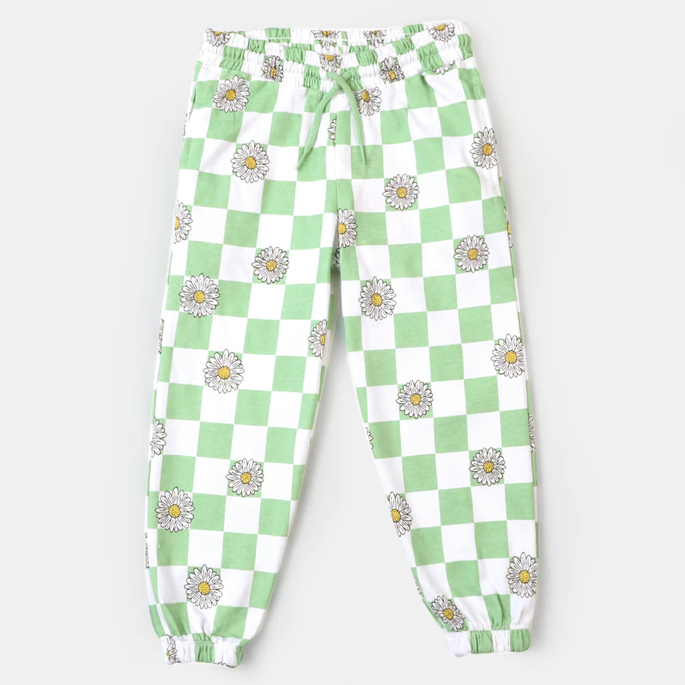 Girls Cotton Terry Pyjama Character Print - Green
