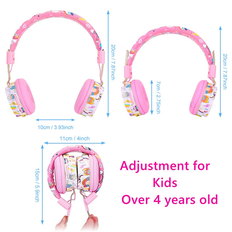 Cute Kids Bluetooth headphone With Mic, 3D Stereo Music