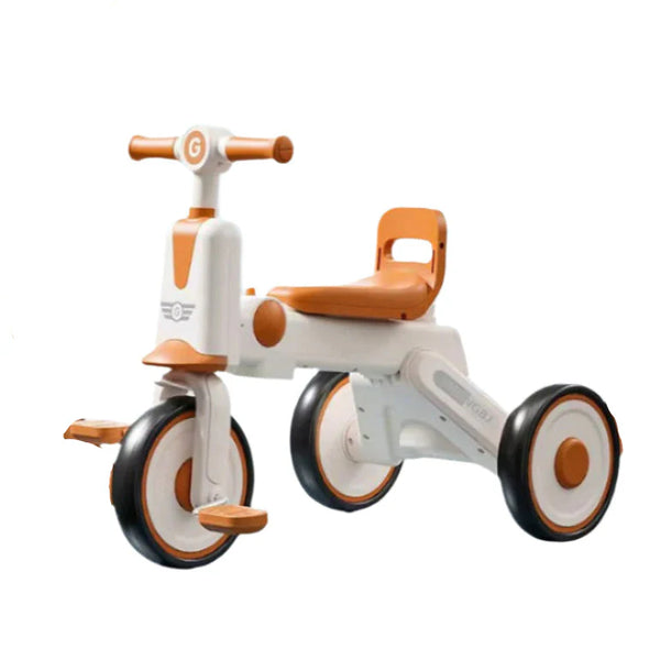 Foldable Kids Tricycle with Backrest Seat | 610 Brown
