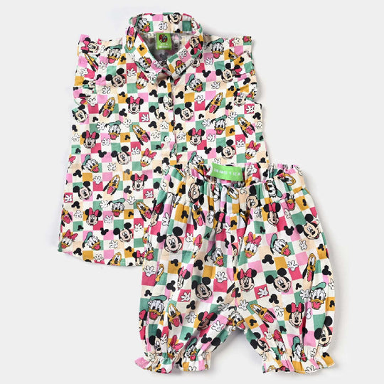 Infant Girls Cotton Poplin Woven Suit-Multi