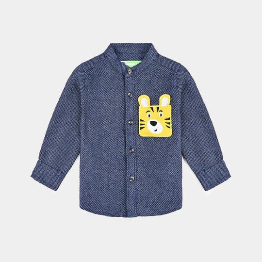 Infant Boys Flannel Casual Shirt Tiger -Blue