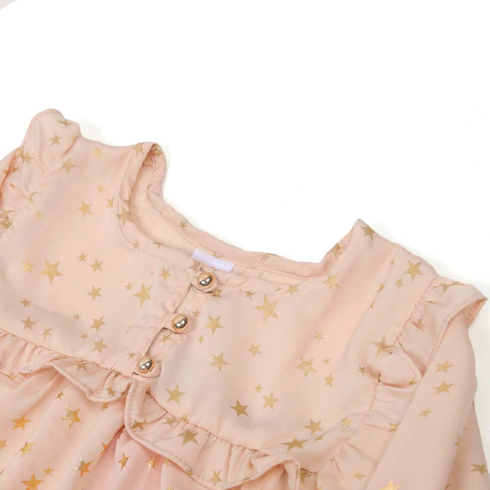 Infant Girls Casual Top Golden Stars - BEIGE