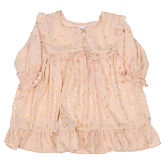 Infant Girls Casual Top Golden Stars - BEIGE