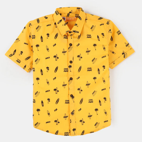 Boys Cotton Casual Shirt Cool Dude - Citrus