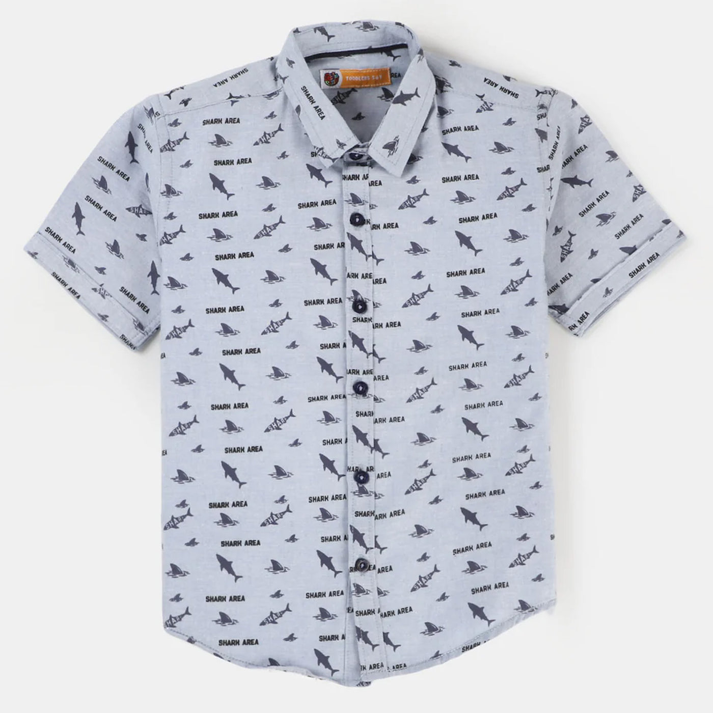 Boys Oxford Casual Shirt Shark - Light BLUE