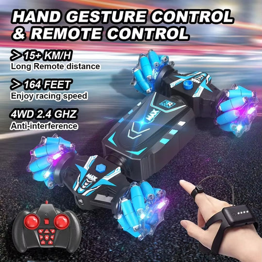 Remote & Watch Control Stunt Spray Car For Kids