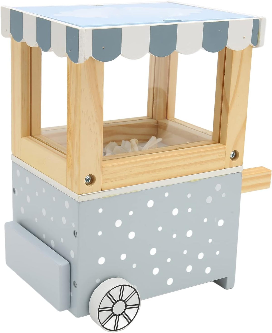 Wooden Popcorn Cart Pretend Play Set For Kids