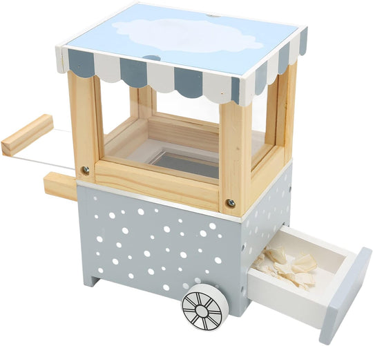 Wooden Popcorn Cart Pretend Play Set For Kids