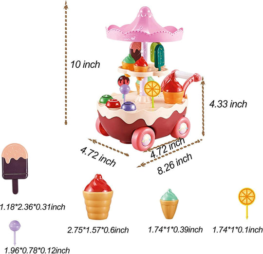 Kids Toy Ice Cream Truck Set, Pretend Play Food Toy