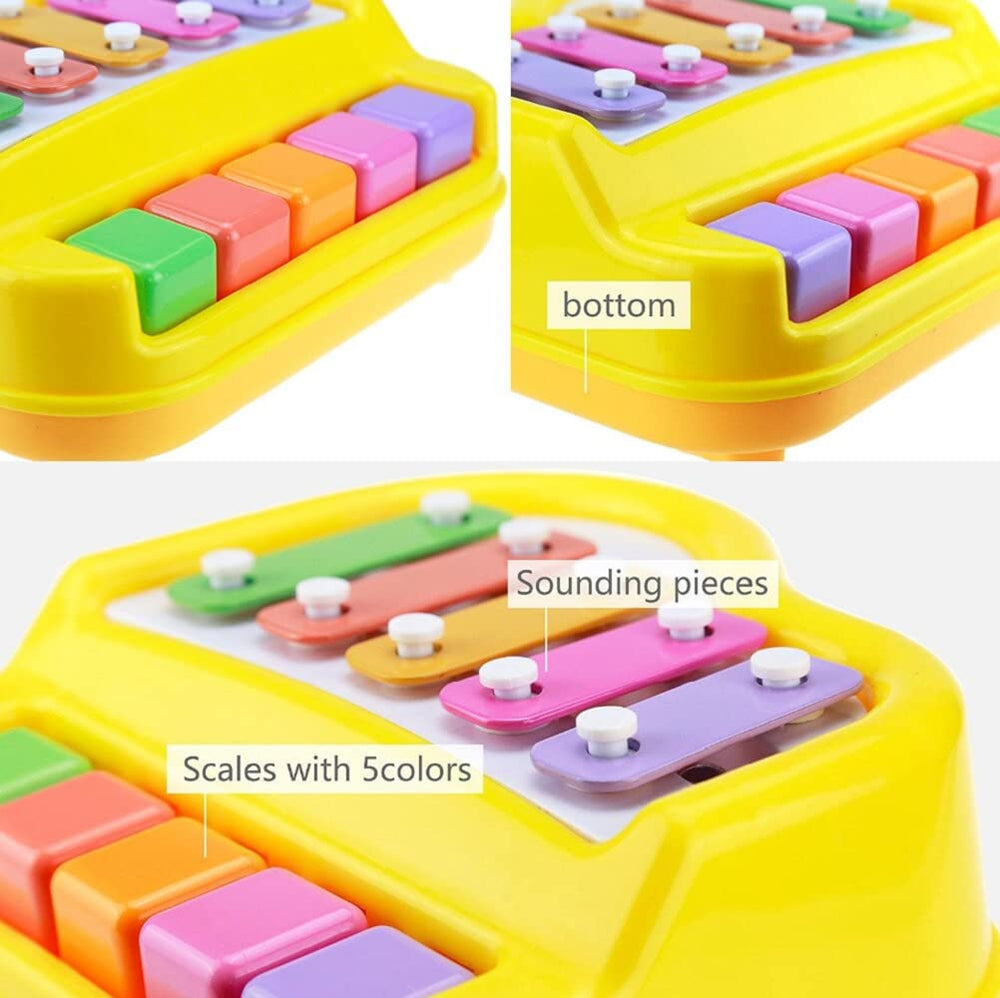 2 in 1 piano & Xylophone 5 Keys Toy for Kids