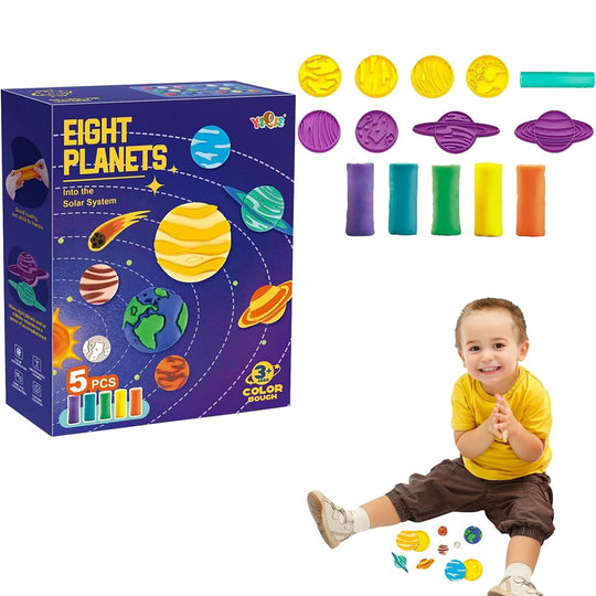 Colored Clay Dough  Eight Planets Set