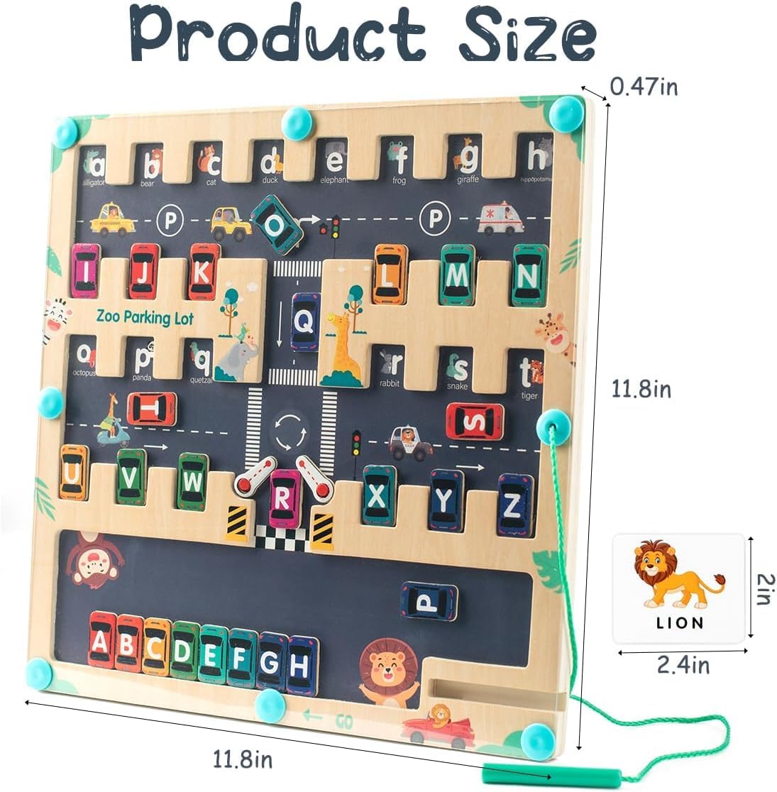 Wooden Zoo Parking Lot Scrabble Game