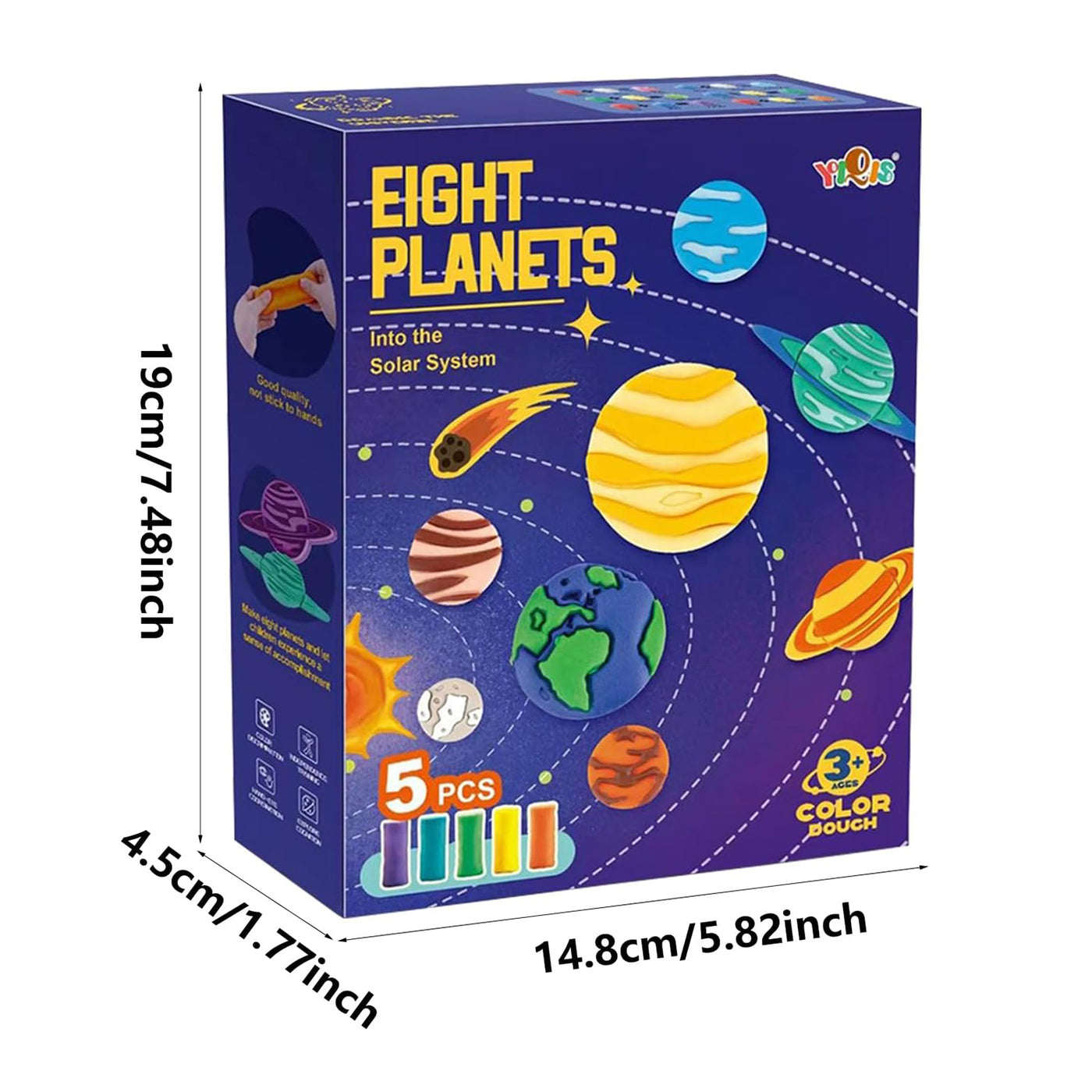 Colored Clay Dough  Eight Planets Set