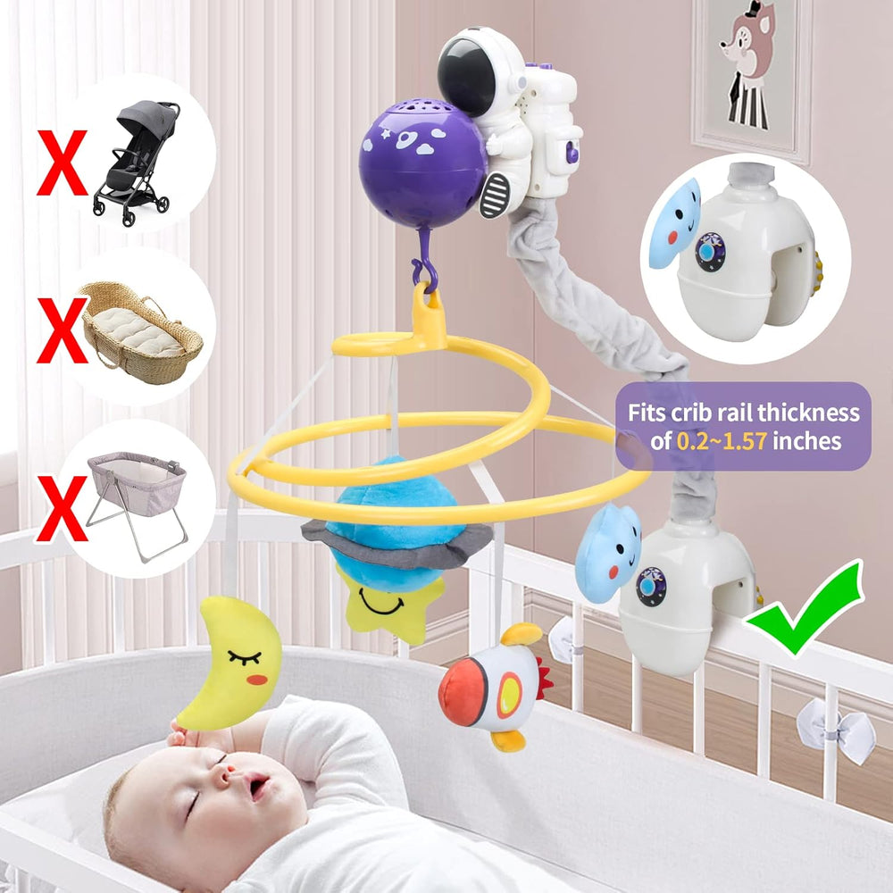 Baby Crib Mobile with Music and Lights Projector