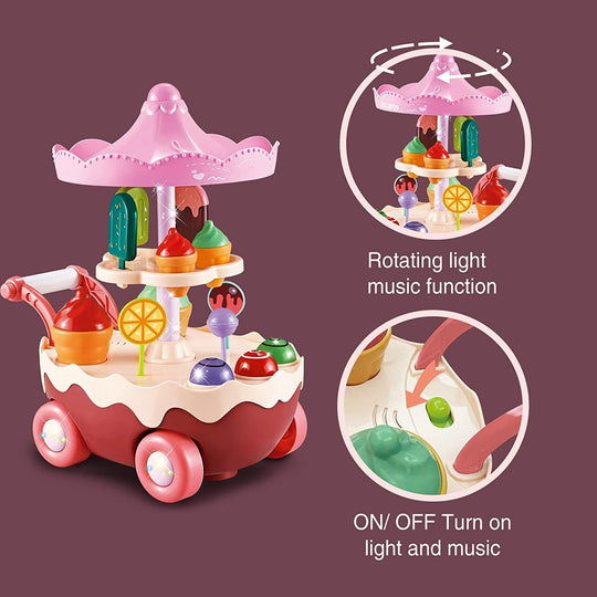 Kids Toy Ice Cream Truck Set, Pretend Play Food Toy