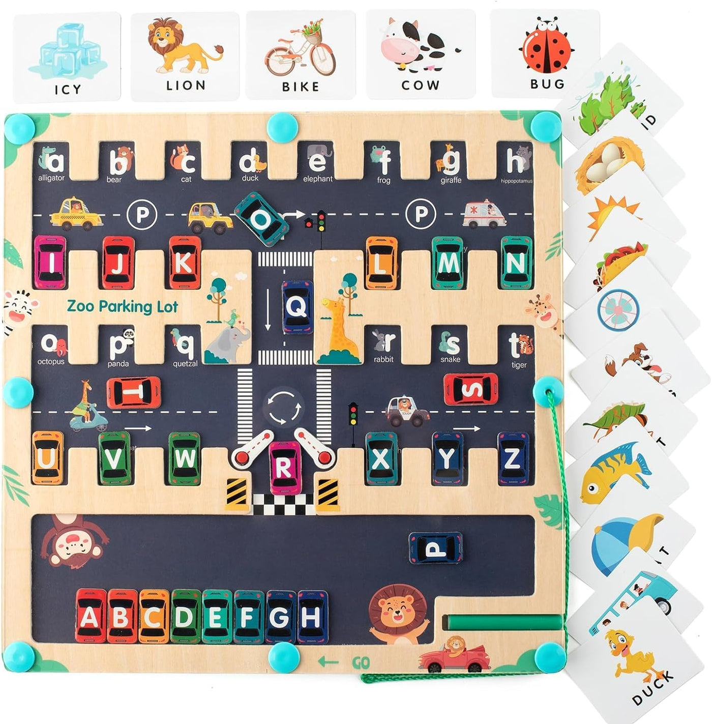 Wooden Zoo Parking Lot Scrabble Game