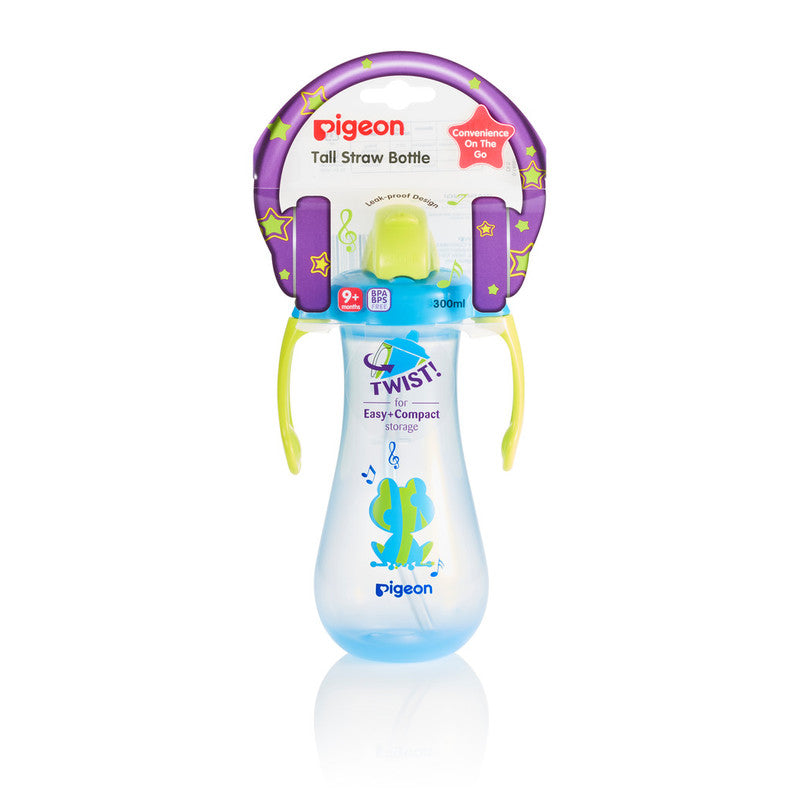PIGEON TALL STRAW BOTTLE BLUE