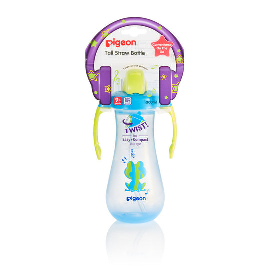 PIGEON TALL STRAW BOTTLE BLUE