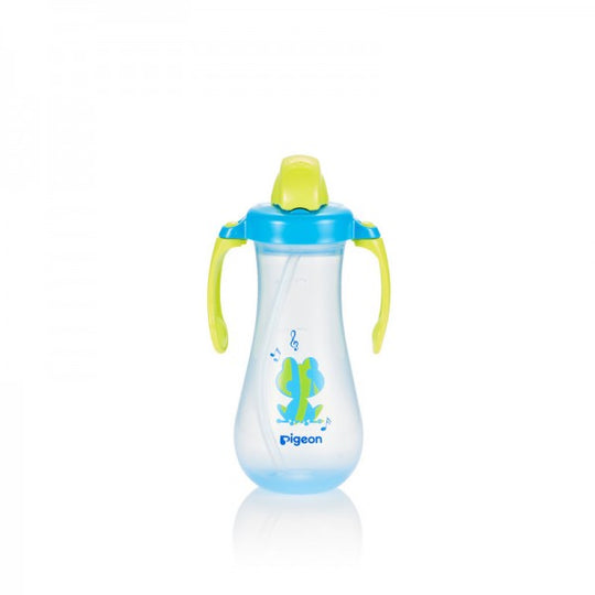 PIGEON TALL STRAW BOTTLE BLUE