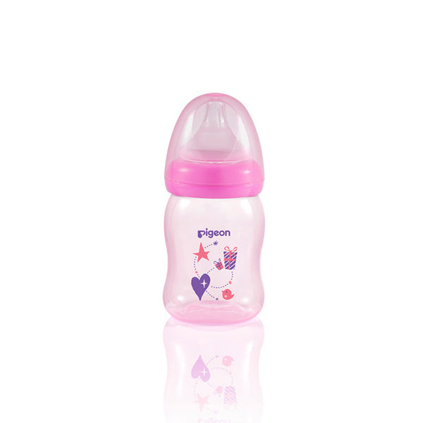 PIGEON CLEAR PP BOTTLE 160ML PINK