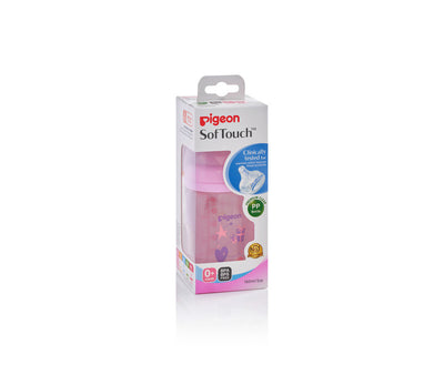 PIGEON CLEAR PP BOTTLE 160ML PINK