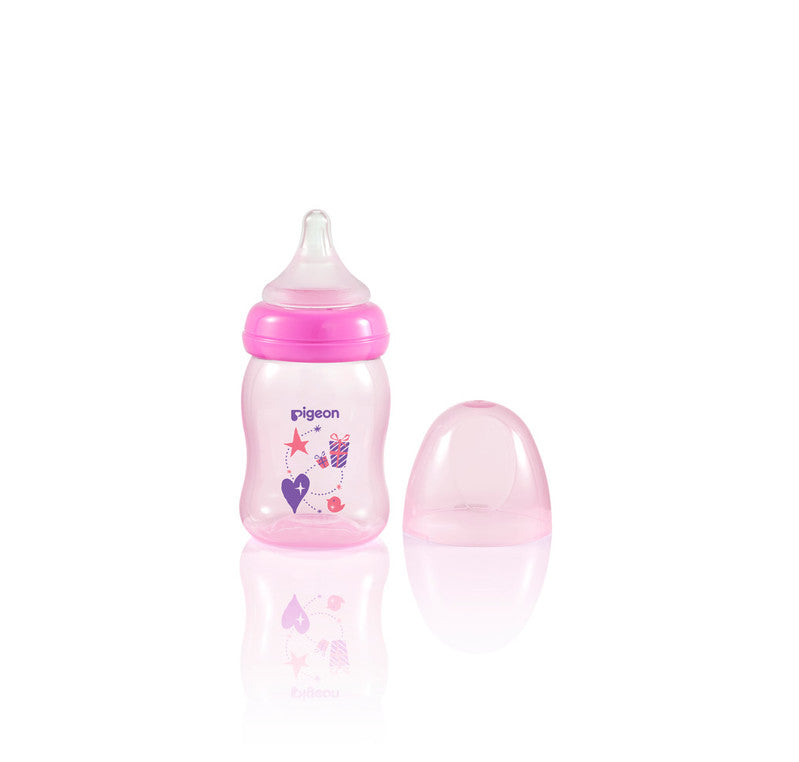 PIGEON CLEAR PP BOTTLE 160ML PINK
