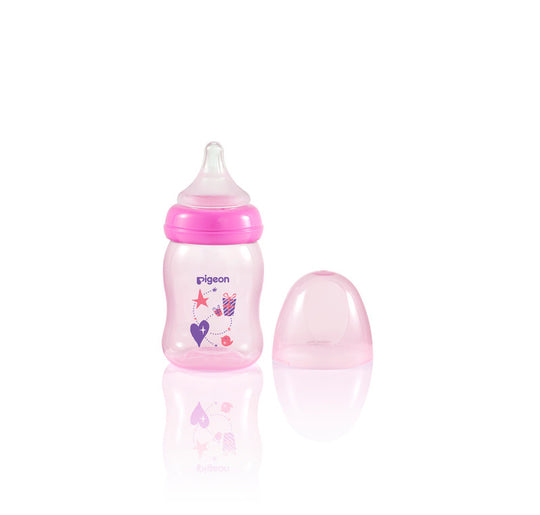 PIGEON CLEAR PP BOTTLE 160ML PINK