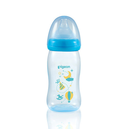 PIGEON CLEAR PP BOTTLE 240ML BLUE