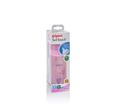 PIGEON CLEAR PP BOTTLE 240ML PINK