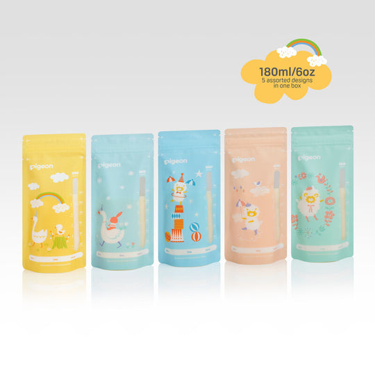 BREASTMILK STORAGE BAGS 180ML ANIMALS