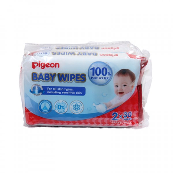 PIGEON BABY WIPES 30*2 SHEETS 100% PURE