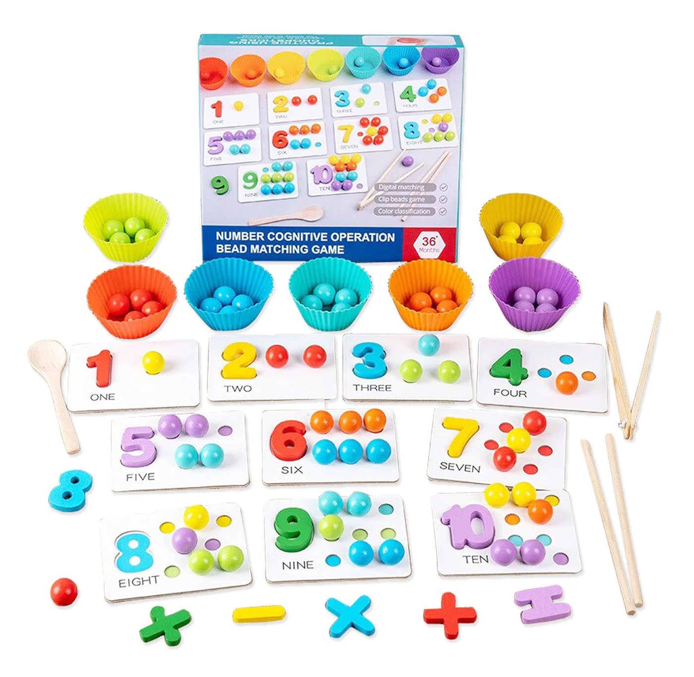 Wooden Number Cognitive Matching Game