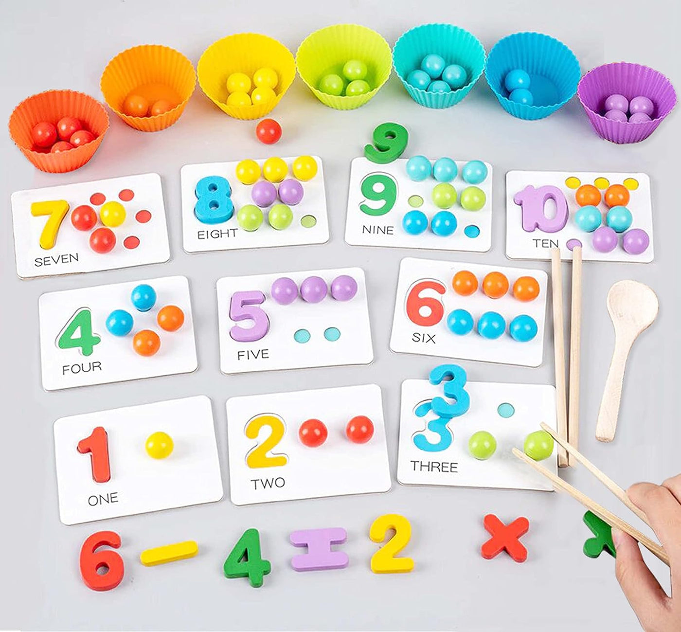 Wooden Number Cognitive Matching Game