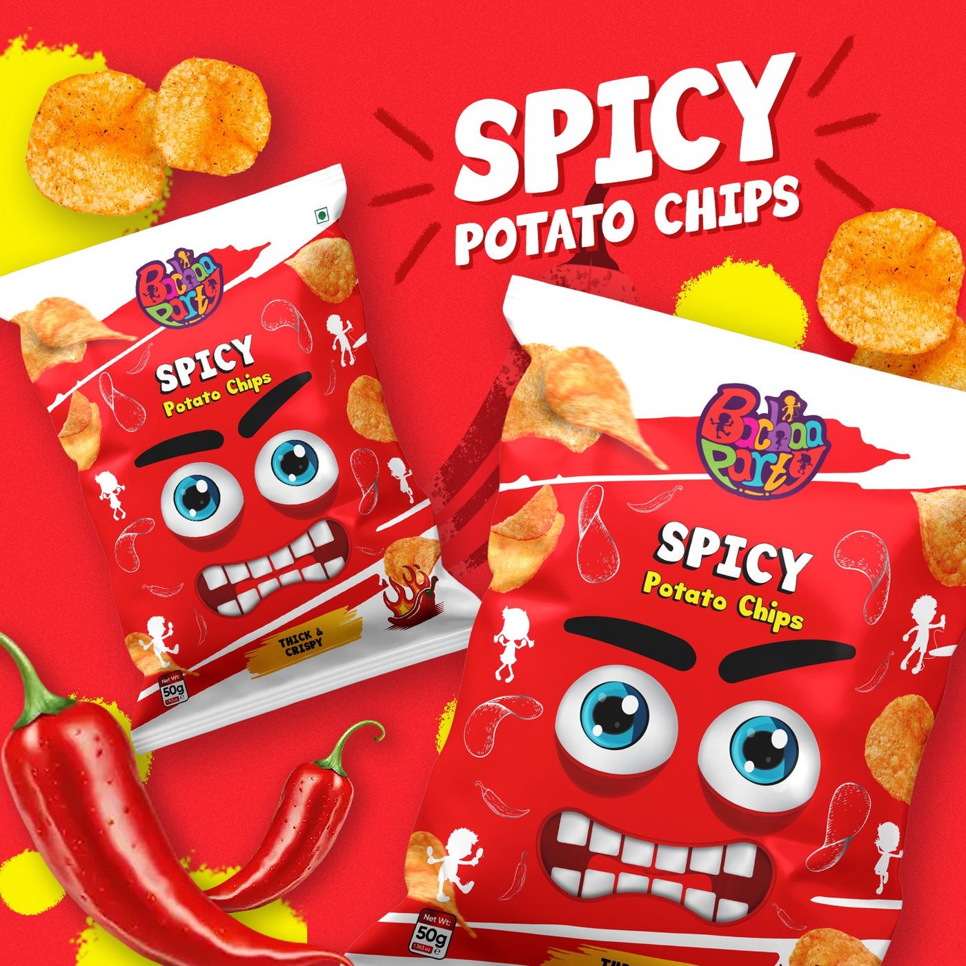 Bachaa Party Potato Chips | Spicy