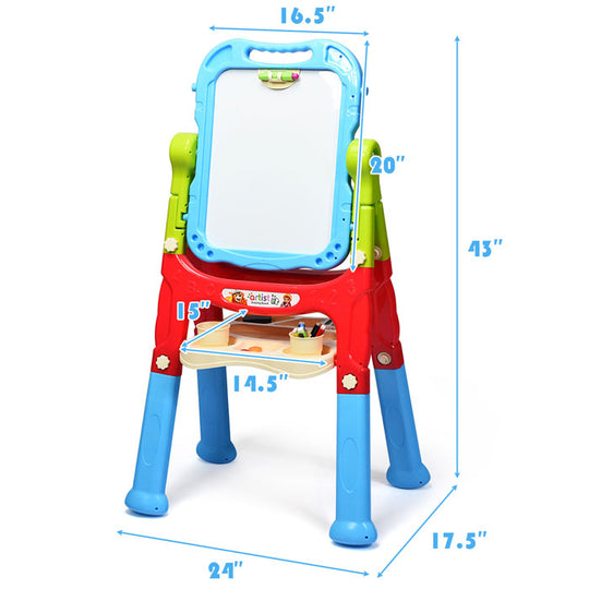 3-in-1 Double-Sided Kids' Standing Art Easel Set | N-1099 Blue