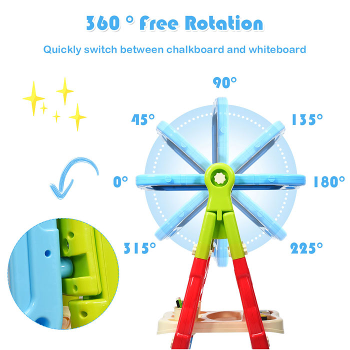 3-in-1 Double-Sided Kids' Standing Art Easel Set | N-1099 Blue